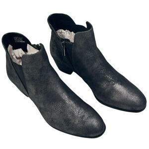 Munro Jackson Black Metallic Leather Chelsea Boot Womens 10M Block Heel New $230